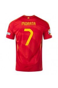 Spania Alvaro Morata #7 Fotballdrakt Hjemme Klær EM 2024 Korte ermer